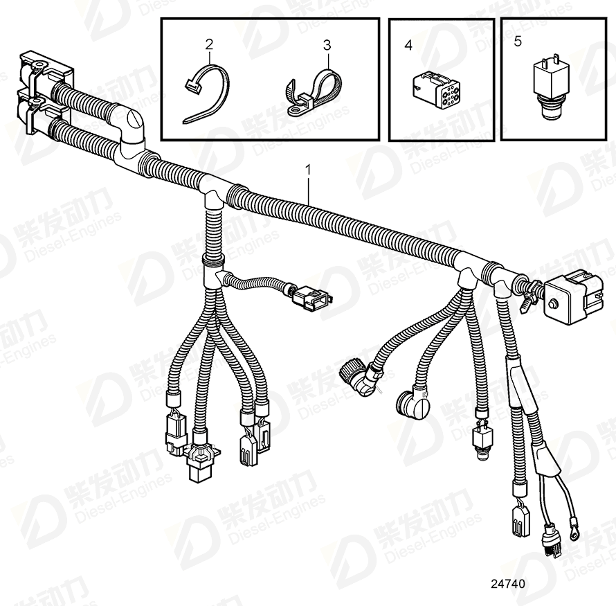 VOLVO Cable harness 21427004 Drawing